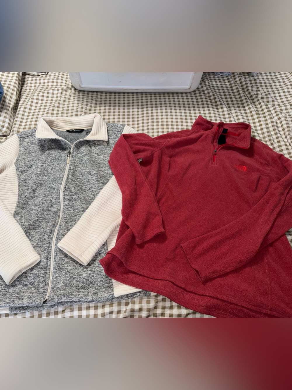 The North Face Red Quarter-Zip Turtleneck Fleece Pullover